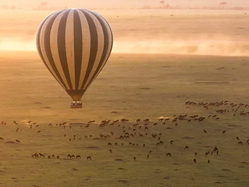 Hot air balloon above the Masai Mara